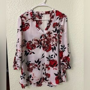 Size L Atwood 3/4 sleeve popover blouse Maurice’s